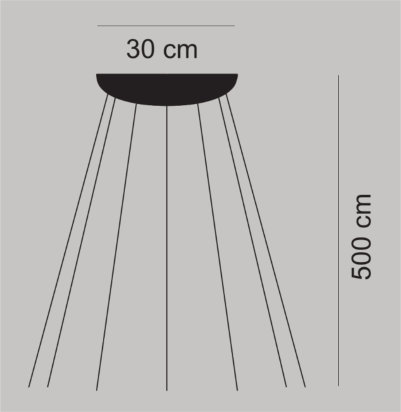 Luceplan+riputussüsteem 500 cm valgustile Mesh art. 1D860N800001